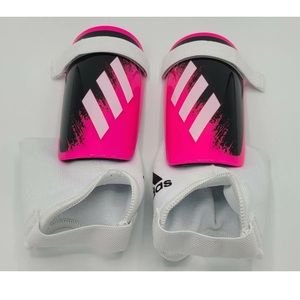 ADIDAS JR X Match Junior Youth Shinguards Pink White & Black *LARGE*